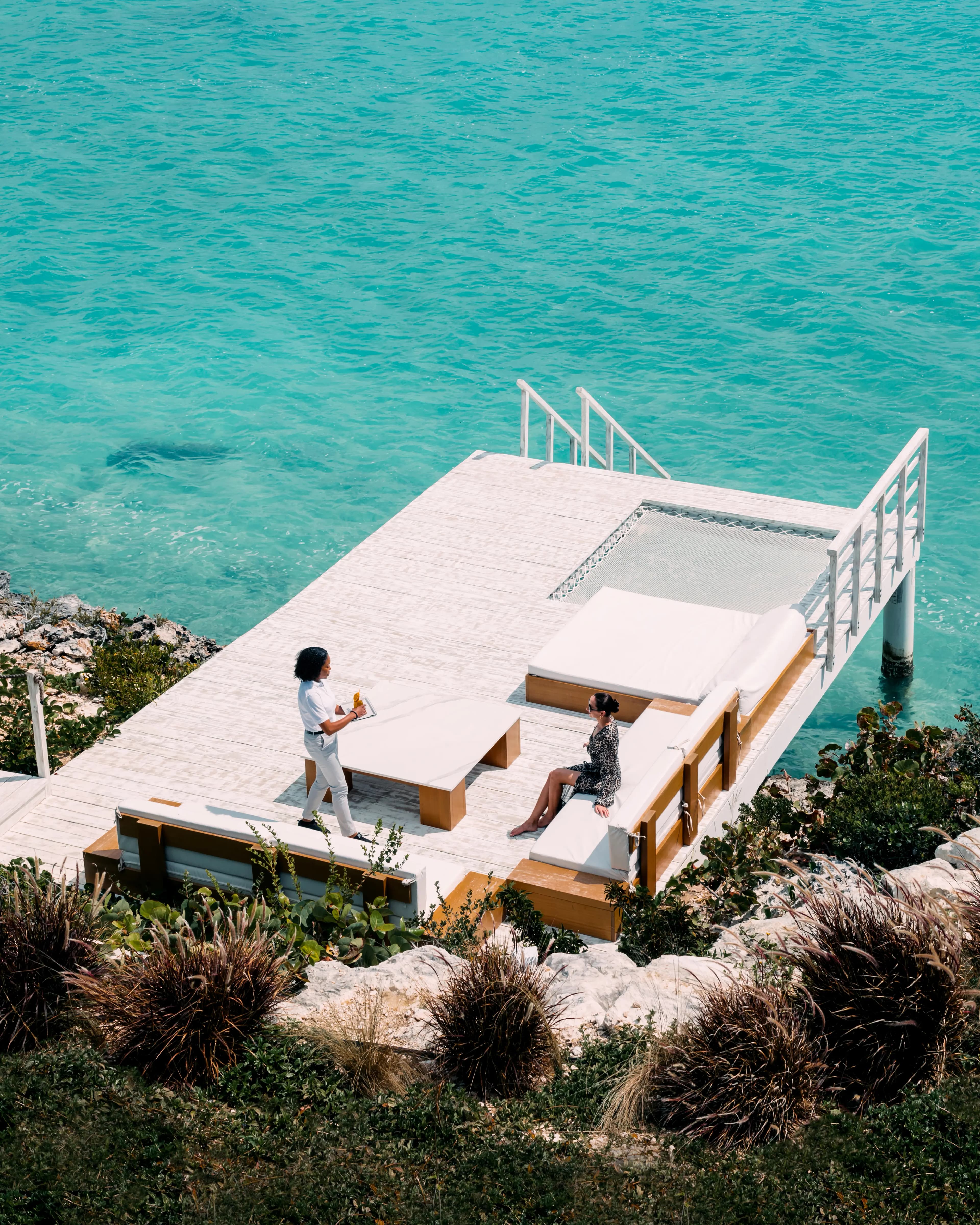 Aerial view of the overwater dock